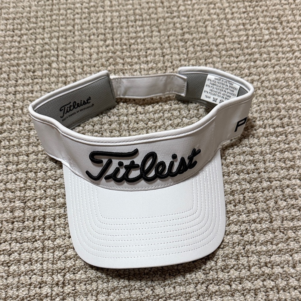 Titleist White Golf Visor with Black Logo